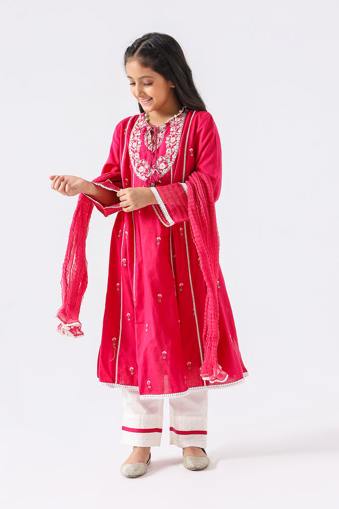 3-Pc Embroidery Shirt with Trouser & Organza Dupatta CKP21-20-S