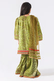 3-Pc Embroidery Lawn Shirt with Gharara & Net Dupatta EDK-3-017