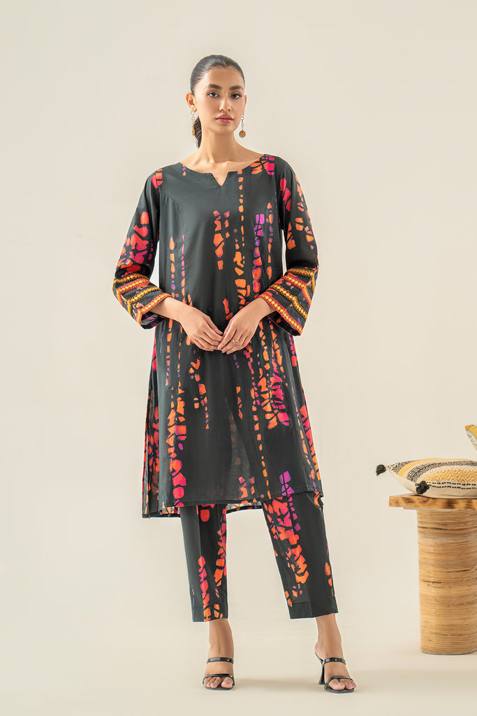 2-Pc Printed Lawn Shirt with Straight Trouser SCPM3-008