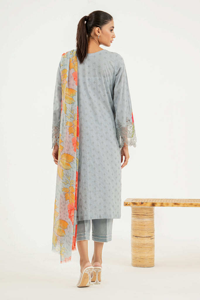 3-Pc Charizma Unstitched Embroidered Lawn With Printed Chiffon Dupatta RM3-10