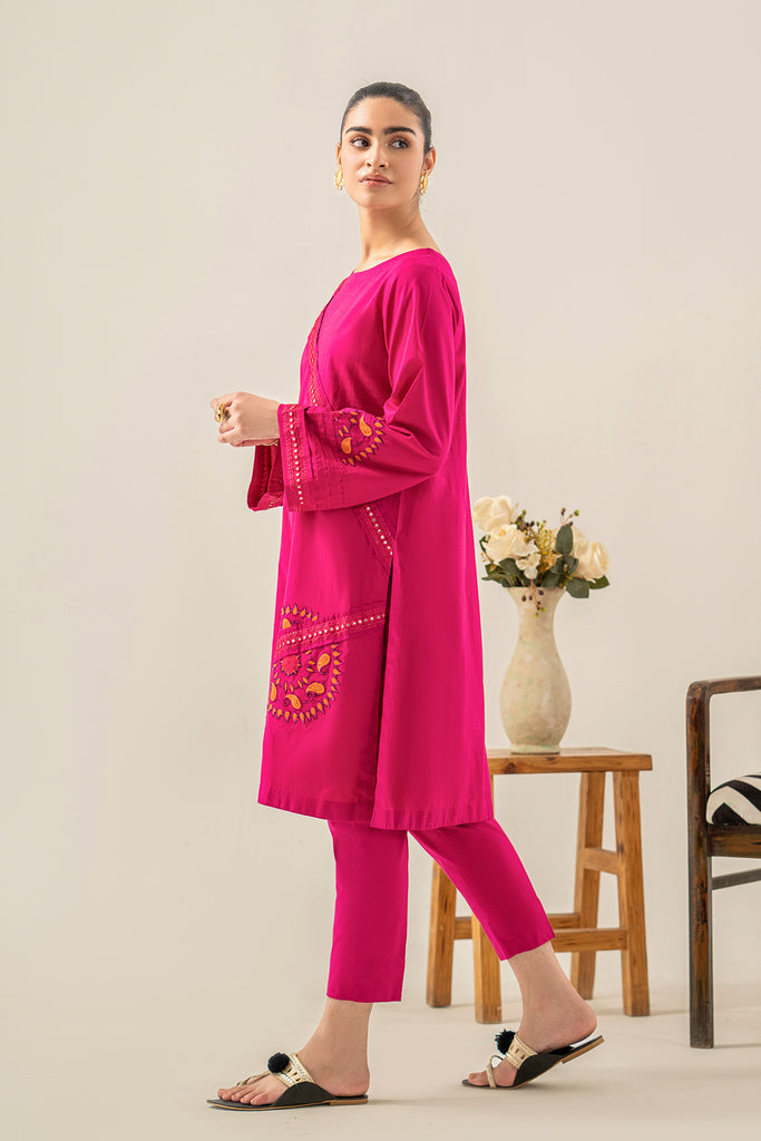 2-Pc Embroidered Shirt with Plain Trouser SCNP-3-007