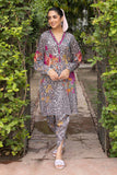 2-Pc Digital Gray Floral Printed Shirt With Printed Tulip Trouser CWB23-05