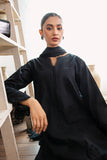 3-Pc Black Embroidered Shirt With Straigth Trouser and Chiffon Dupatta CNP-3-04