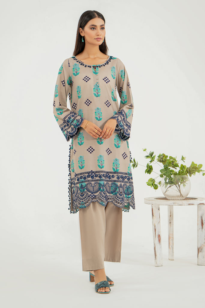 2-Pc Charizma Unstitched Embroidered Lawn Shirt With Cotton Trouser NZ-24-02