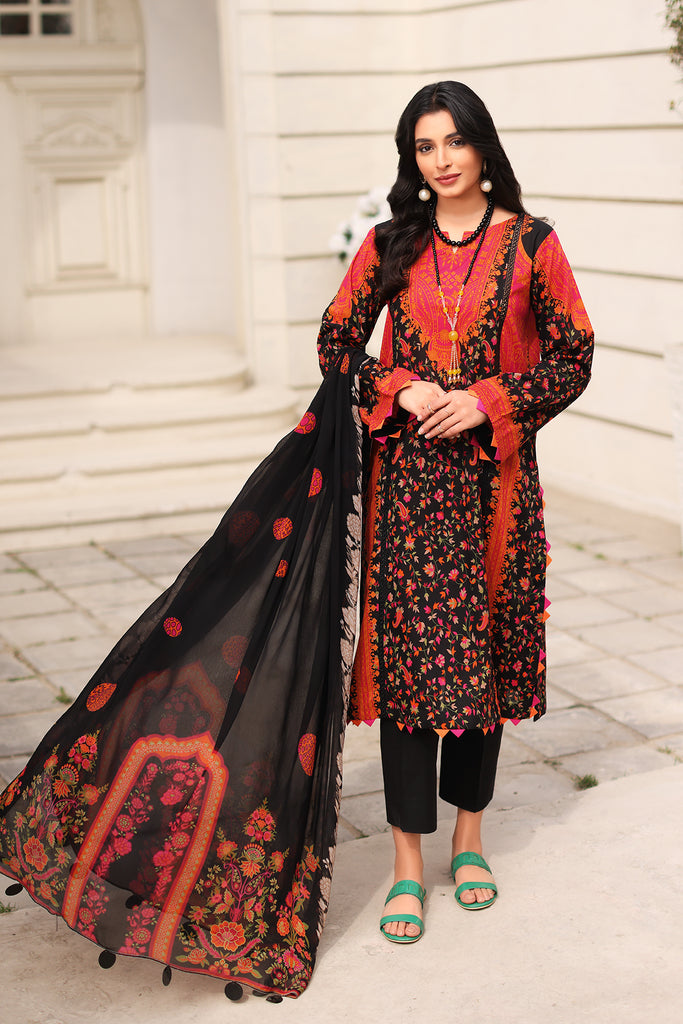 3-Pc Unstitched Printed Lawn with Chiffon Dupatta CP23-11
