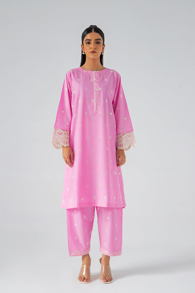 2-Pc Embroidered Lawn Shirt with Plain Trouser CNP-3-10
