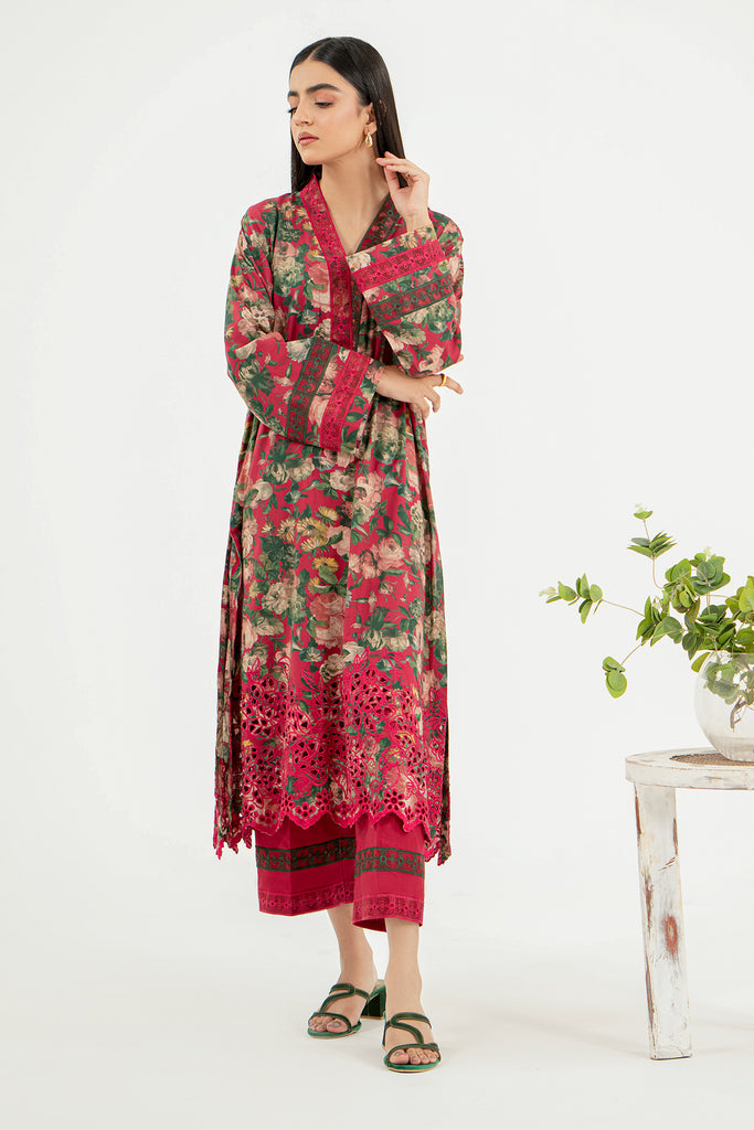 2-Pc Charizma Unstitched Embroidered Lawn Shirt With Cotton Trouser NZ-24-04
