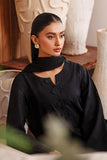 3-Pc Black Embroidered Shirt With Straigth Trouser and Chiffon Dupatta CNP-3-01