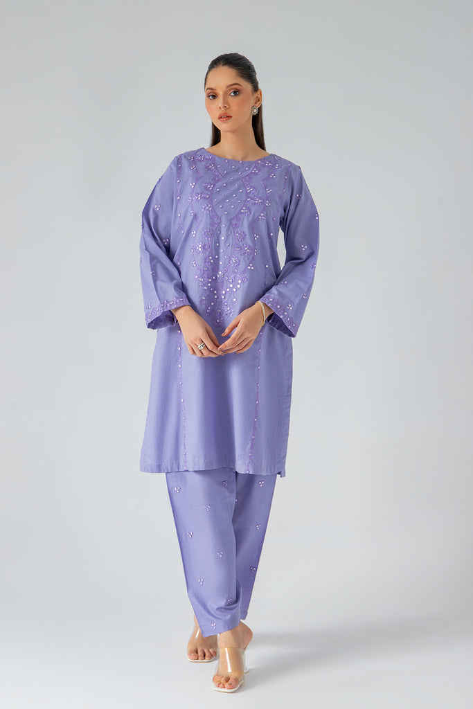 2-Pc Embroidered Lawn Shirt with Plain Trouser CNP-3-08