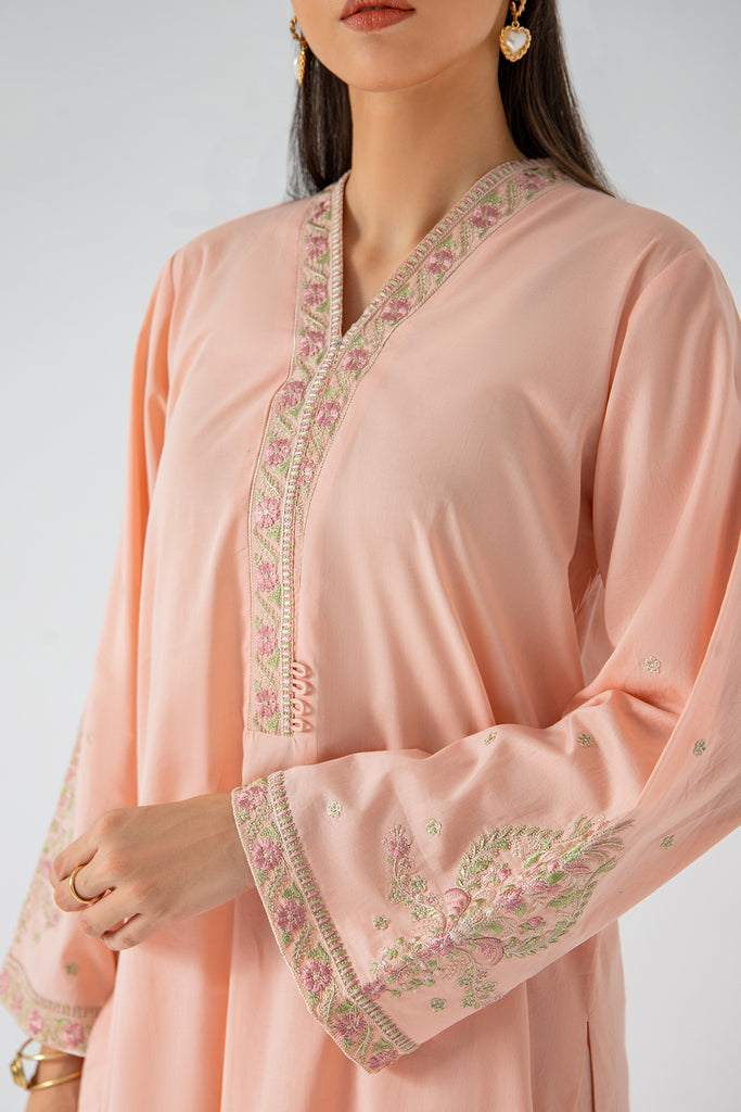 2-Pc Lawn Embroidered Shirt with Qlot Trouser SCNP-3-109