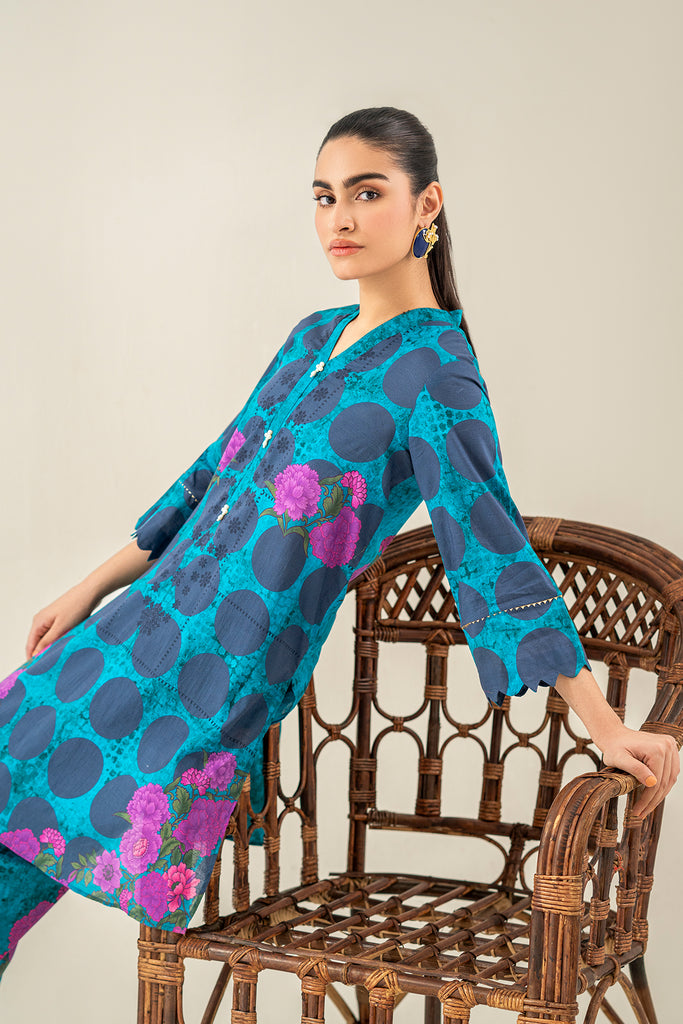 2-Pc Printed Lawn Shirt with Straight Trouser SCPM3-026