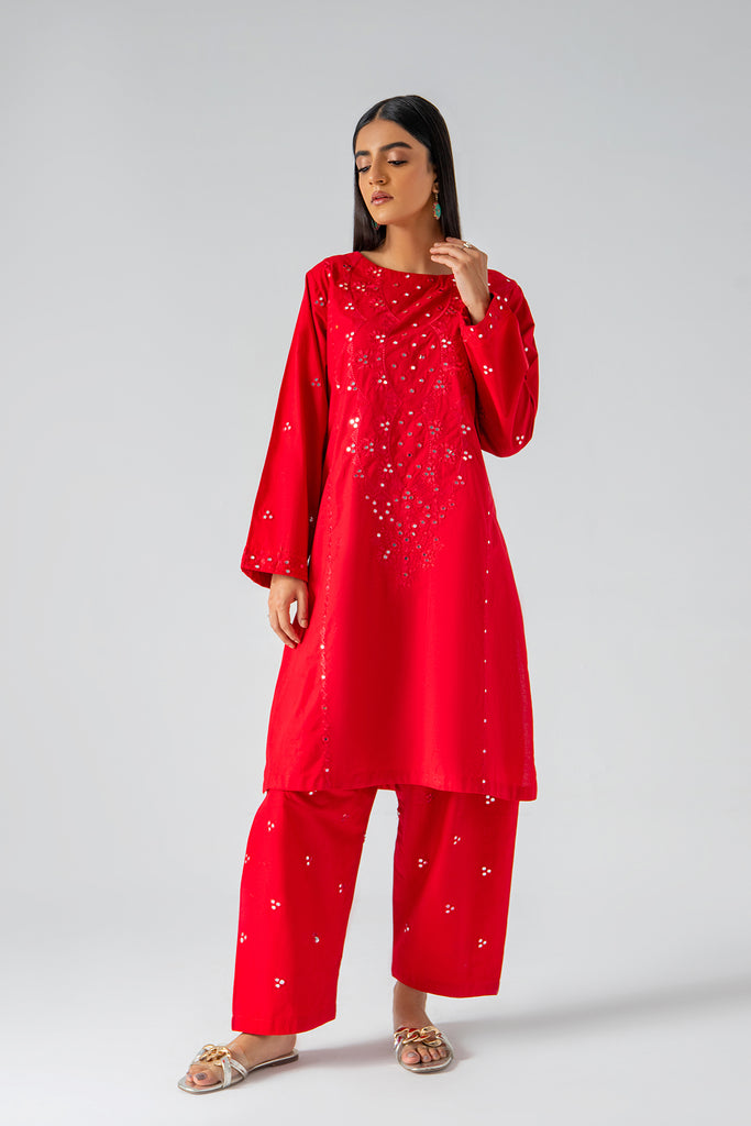 2-Pc Embroidered Lawn Shirt with Plain Trouser CNP-3-09