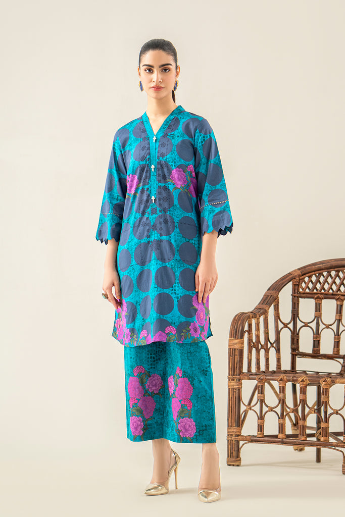 2-Pc Printed Lawn Shirt with Straight Trouser SCPM3-026