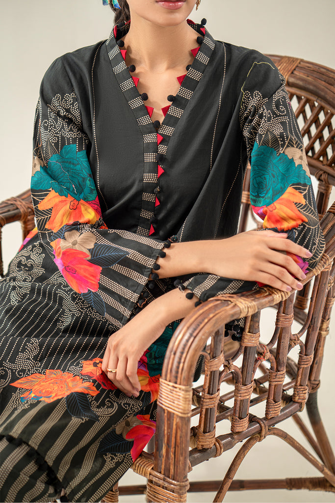 2-Pc Printed Lawn Shirt with Straight trouser SCPM3-027