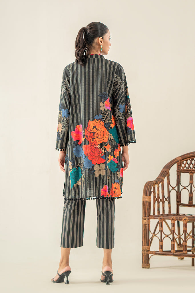 2-Pc Printed Lawn Shirt with Straight trouser SCPM3-027