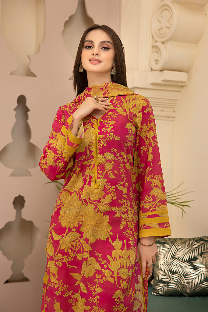 3-Pc Lawn Digital Printed Shirt With Straight Trouser and Bmaber Chiffon Dupatta CPM-3-078
