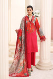 3 Pc Unstitched Embroidered Lawn With Chiffon Dupatta CEL23-18