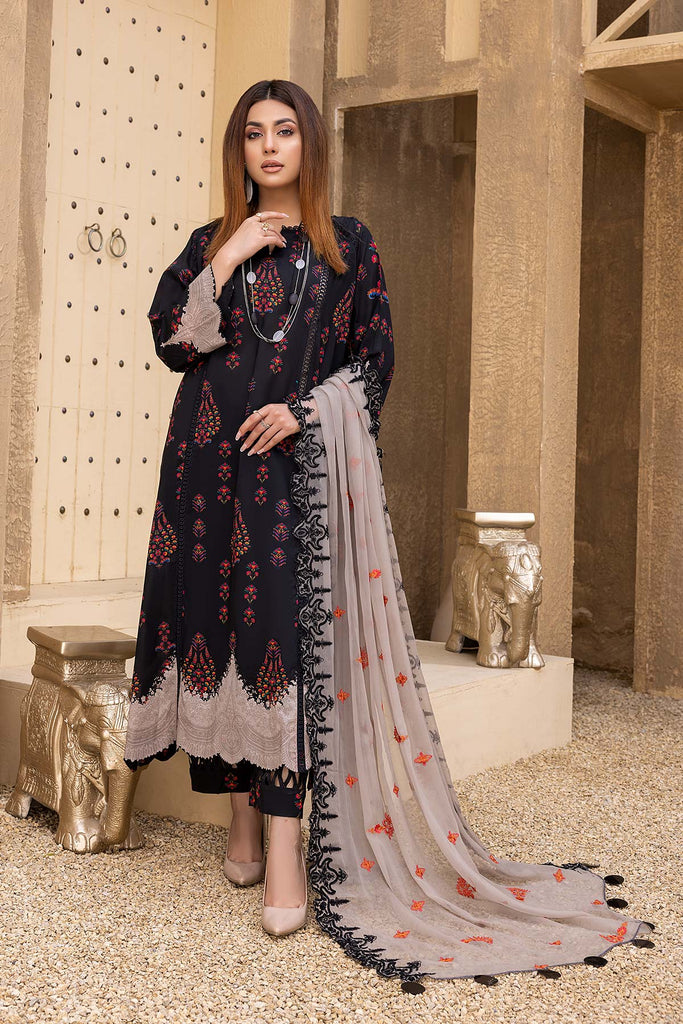 3 Pc Charizma Lawn Printed Suit with Embroidered Dupatta PEC22-49