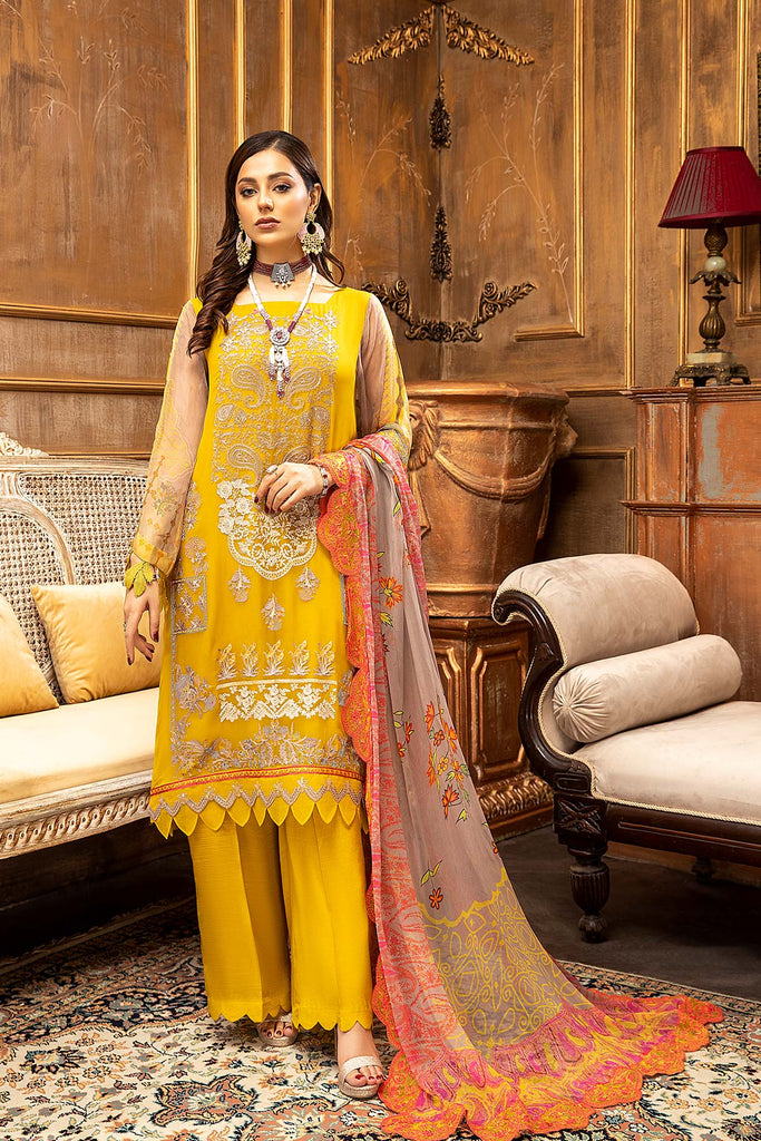 3 Pc Unstitched Embroidered Chiffon with Dupatta VSL-03
