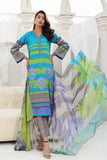 3-piece Unstitched Embroidered Lawn with Chiffon Dupatta CC-01