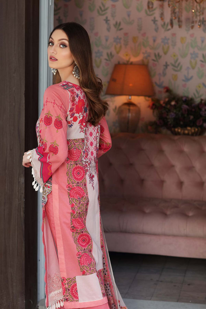 3-Pc Unstitched Embroidered Lawn With Chiffon Dupatta CN-13