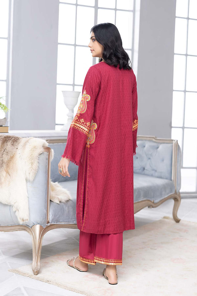 2-Pc Embroidered Brosha Silk Shirt With Silk Qlot Trouser CNP22-106