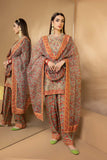 3-Pc Embroidered Printed Shirt With Organza Dupatta and Raw Silk Shalwar STM22-09