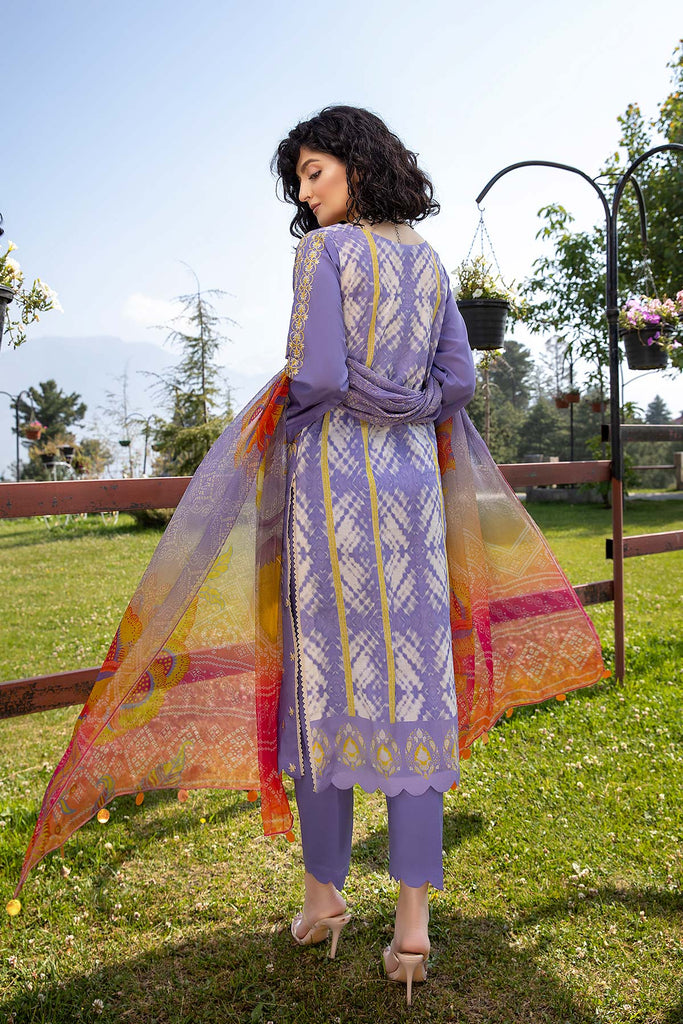 3 Pc Unstitched Embroidered Lawn With Chiffon Dupatta CSL-03