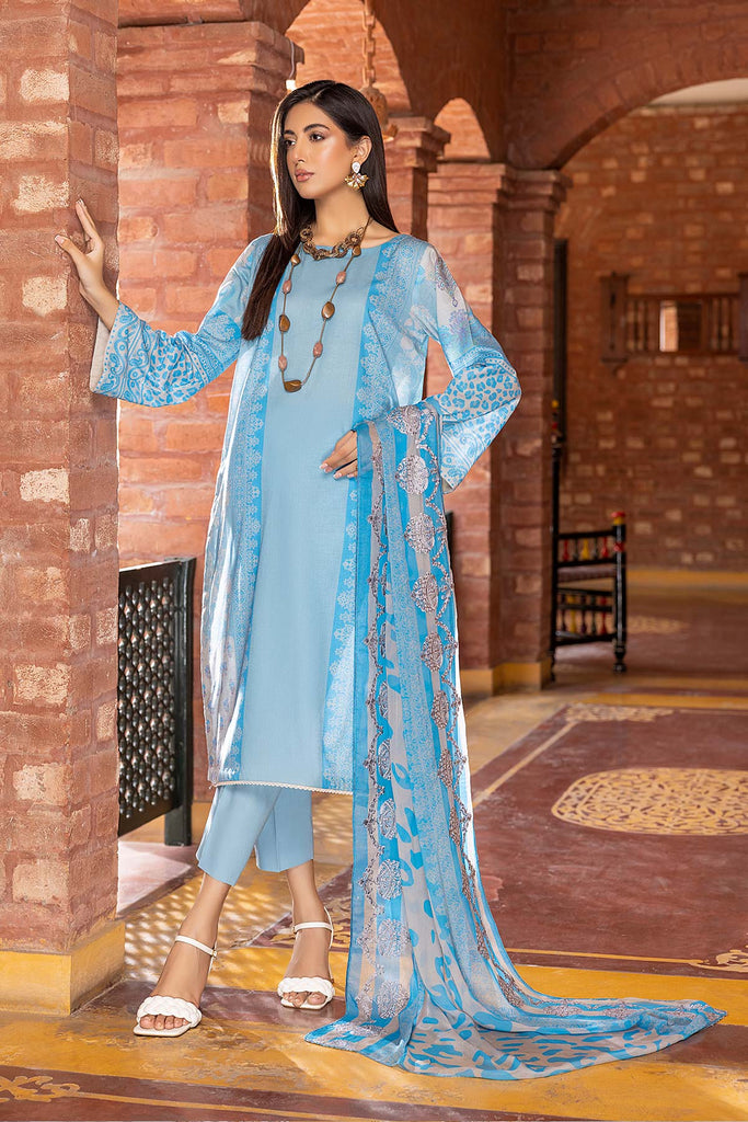 3 Pc Charizma Lawn Printed Suit with Embroidered Dupatta PEC22-73