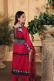 3 Pc Unstitched Embroidered Lawn With Chiffon Dupatta SH-16