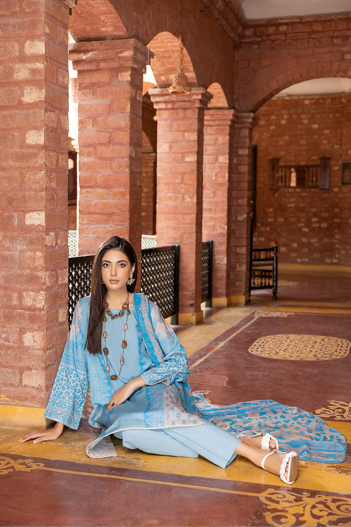 3 Pc Charizma Lawn Printed Suit with Embroidered Dupatta PEC22-73