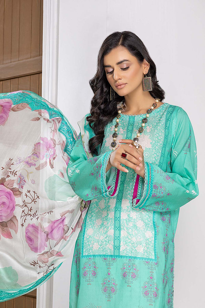 3-Pc Charizma Lawn Printed Suit with Embroidered Dupatta PEC22-61-S