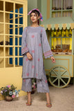 2-Pc Embroidered Brocha Lawn Shirt With Qlot Cotton Trouser CNP22-112