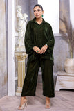 2 Pc Plain Velvet Suit Green VVT21-18