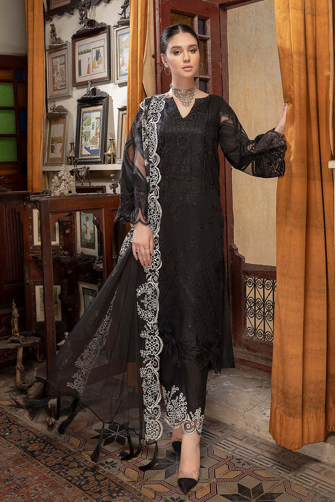 3 Pc Unstitched Embroidered Lawn With Chiffon Dupatta CQ-01
