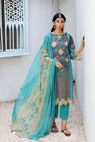 3-Pc Unstitched Embroidered Lawn With Chiffon Dupatta CN-16
