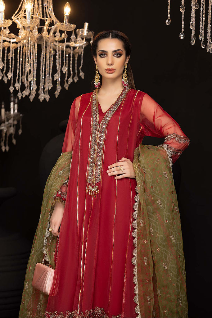 Pakistani Bridal Dress With Front Open Gown, Shararah, And Dupatta -  Bridaley