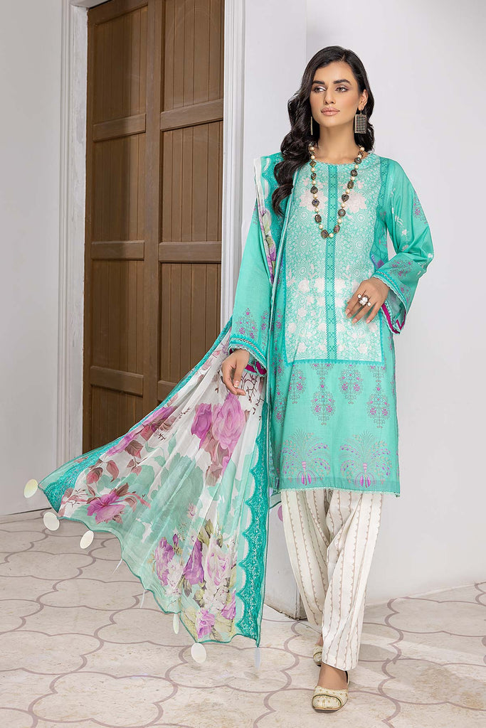 3-Pc Charizma Lawn Printed Suit with Embroidered Dupatta PEC22-61-S