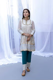 2-Pc Brousha Jequared Peplum Frock With Cotton Shalwar CPG22-61