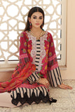 3 Pc Unstitched Embroidered Lawn With Chiffon Dupatta CEL-22