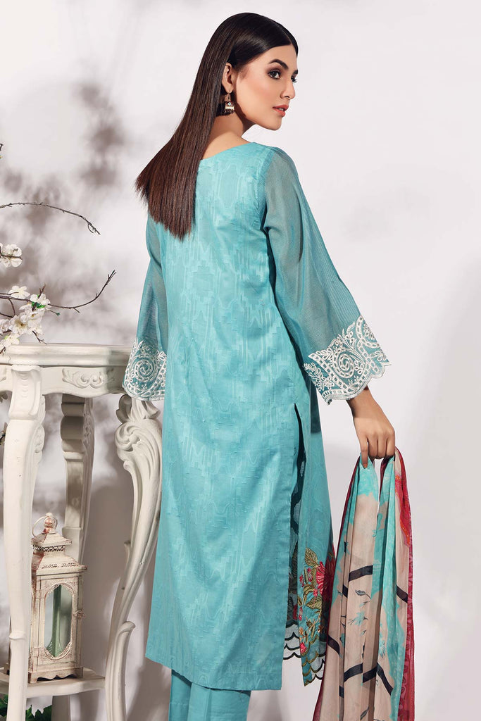 3-piece Unstitched Embroidered Brosha Lawn Suit - RM-22