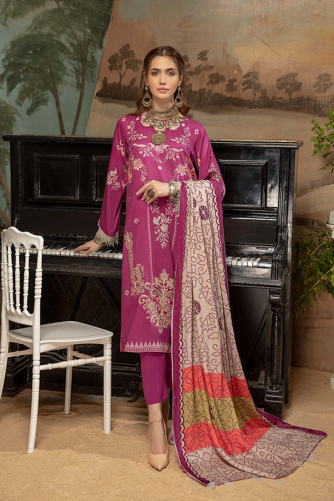 3 Pc Unstitched Embroidered Marina Suit SHW-09