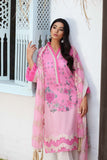 3-Pc Unstitched Embroidered Lawn With Chiffon Dupatta CN-15B