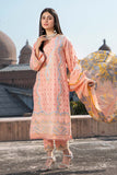 3 Pc Unstitched Embroidered Lawn With Chiffon Dupatta CSL-07