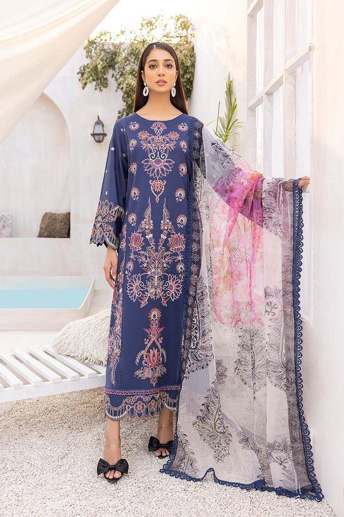 3-Pc Unstitched Embroidered Suit RM22-07