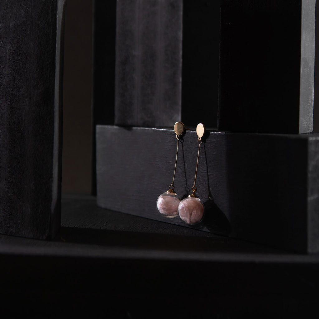 Pink Ball Dangling Earrings ER-155
