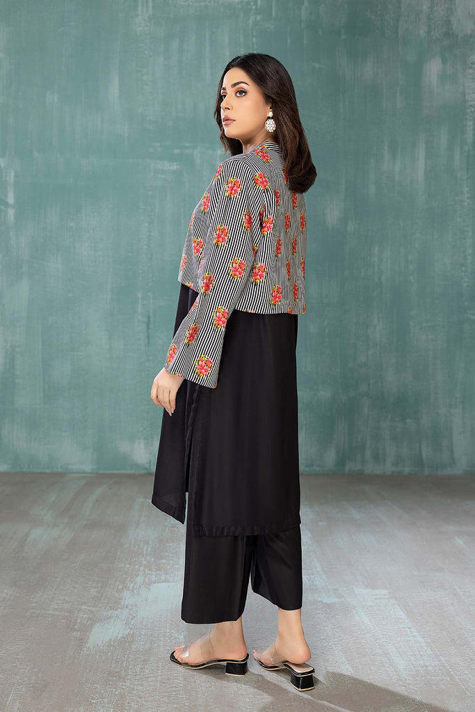 3-Pc Dhank Long Shirt With Printed Dhank Vest Coat and Qlot Trouser CPG22-18-S