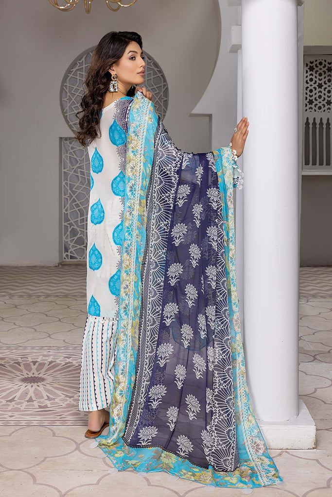 3-Pc Charizma Lawn Printed Suit with Embroidered Dupatta PEC22-57-S