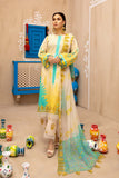 3-piece Unstitched Embroidered Lawn With Chiffon Dupatta CHN-05