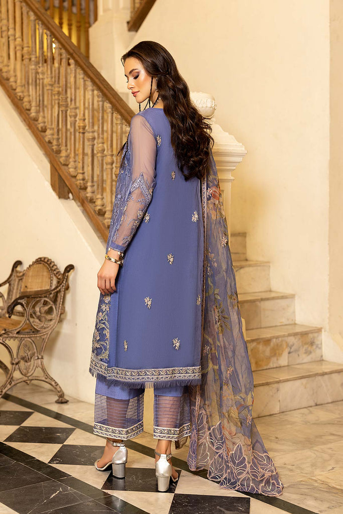 3-PC Embroidered Sequence Shirt With Scallop Dupatta and Pleated Trouser STM23-06